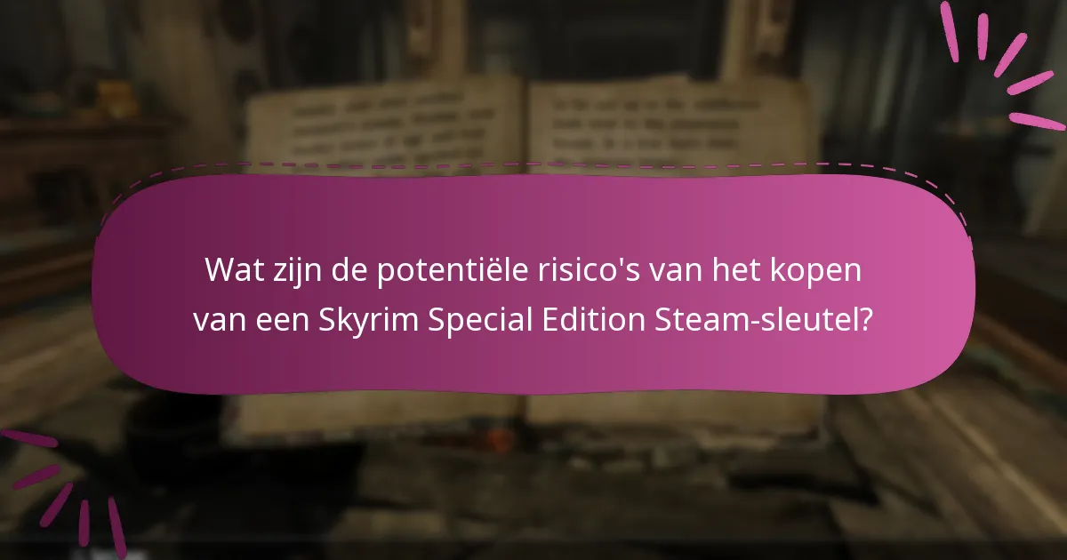 Wat zijn de potentiële risico’s van het kopen van een Skyrim Special Edition Steam-sleutel?